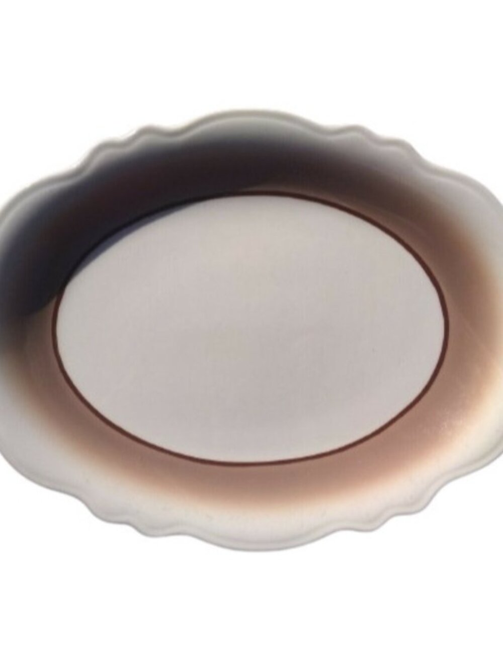 Homer Laughlin Oval Serving Platter Restaurant Ware Scalloped 11.5” Tri-Colored
